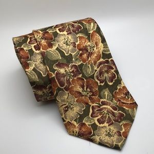 Mark Pendelton VTG Floral Earth Tones Color Silk Tie